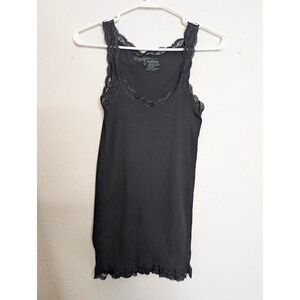 American Eagle Womens Small VTG Y2K 90s Black Lace Tank Top Grunge Goth